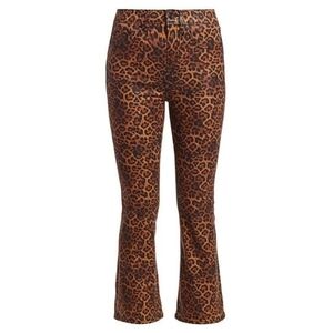 7 FOR ALL MANKIND Leopard Print High Rise Slim Fit Kick Flare Jeans